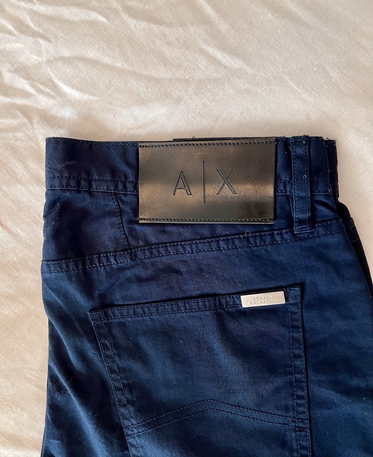 Armani Exchange Men’s Pants 32R Navy Blue Slim Fit 98%Cotton 2%Elastane