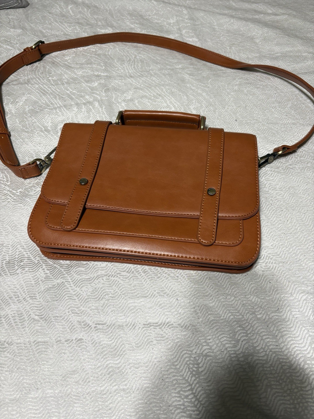 ECOSUSI Brown FAUX Leather messenger bag