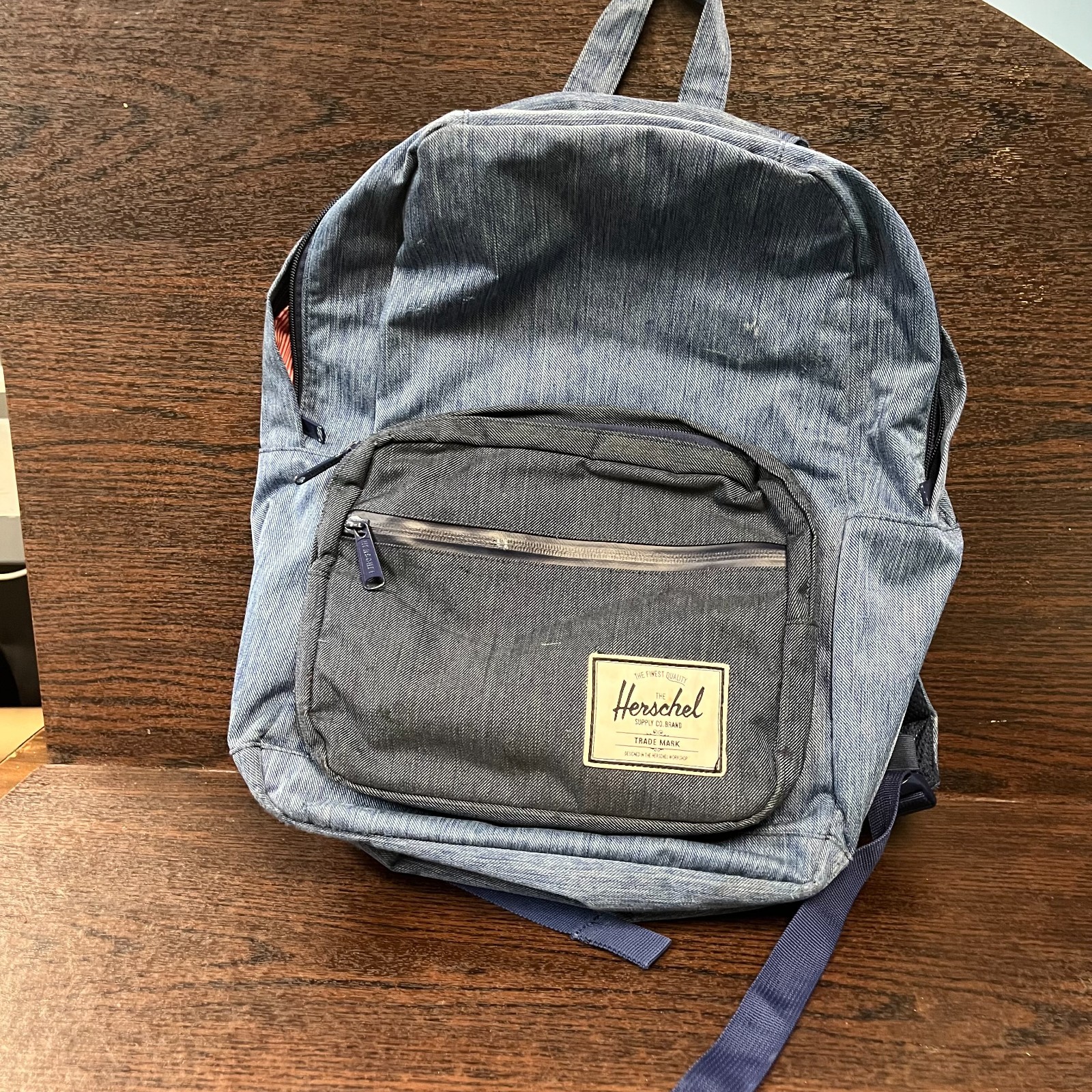 Herschel Supply Co. Unisex Pop Quiz Backpack Blue Denim Laptop Sleeve School Bag