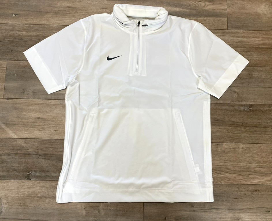 Nike Football Coaches 1/4 Zip Mens L Hooded Jacket White FJ9548-102 Golf
