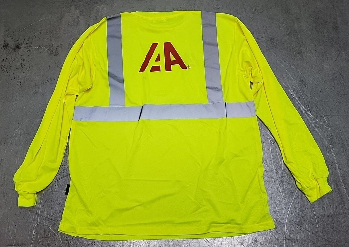 6pk OccuNomix Safety T-Shirt Long Sleeve Wicking Birdseye Mesh LRG Class 2 *LOGO