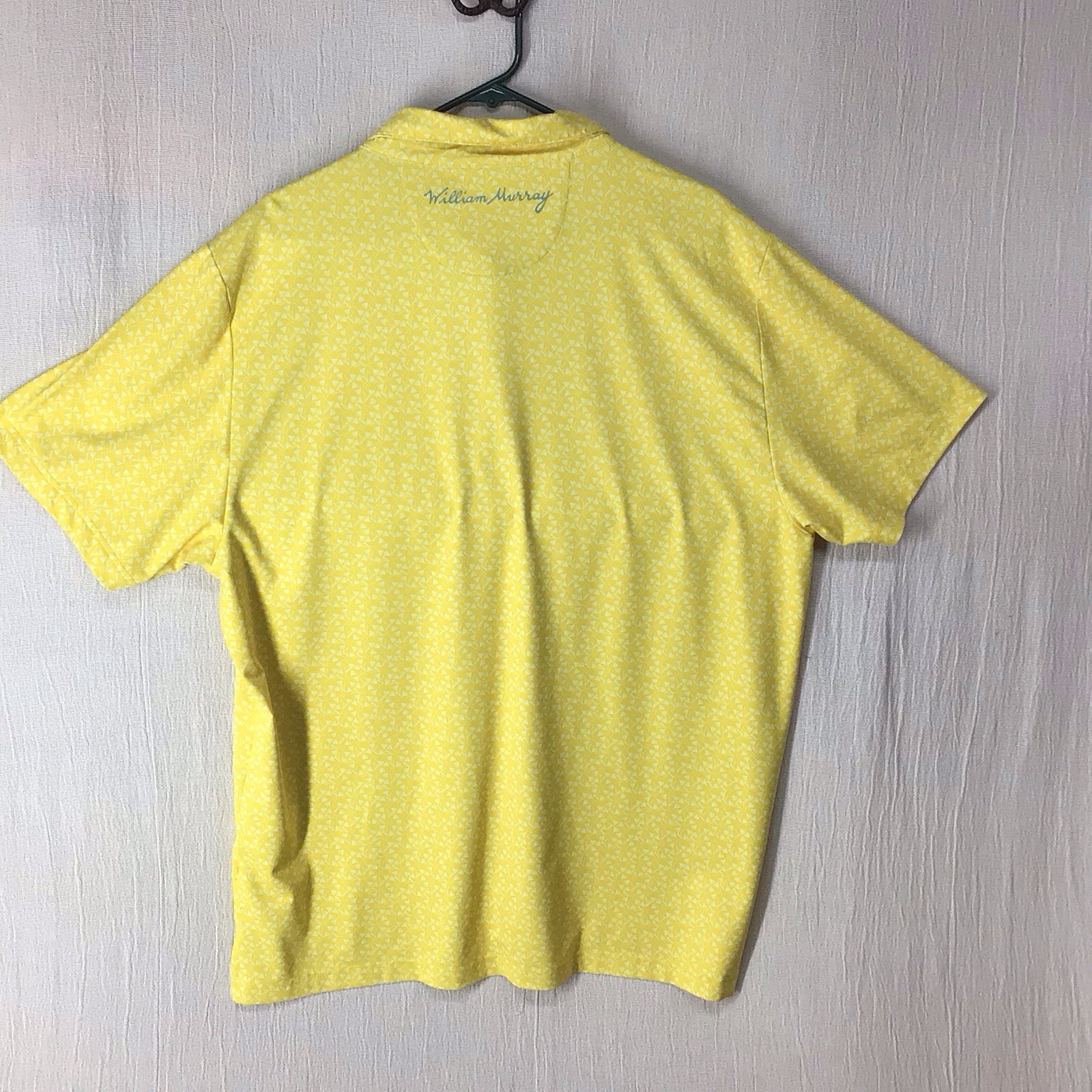 William Murray Polo Men’s XL Yellow Martini Glasses Print Stretch Performance