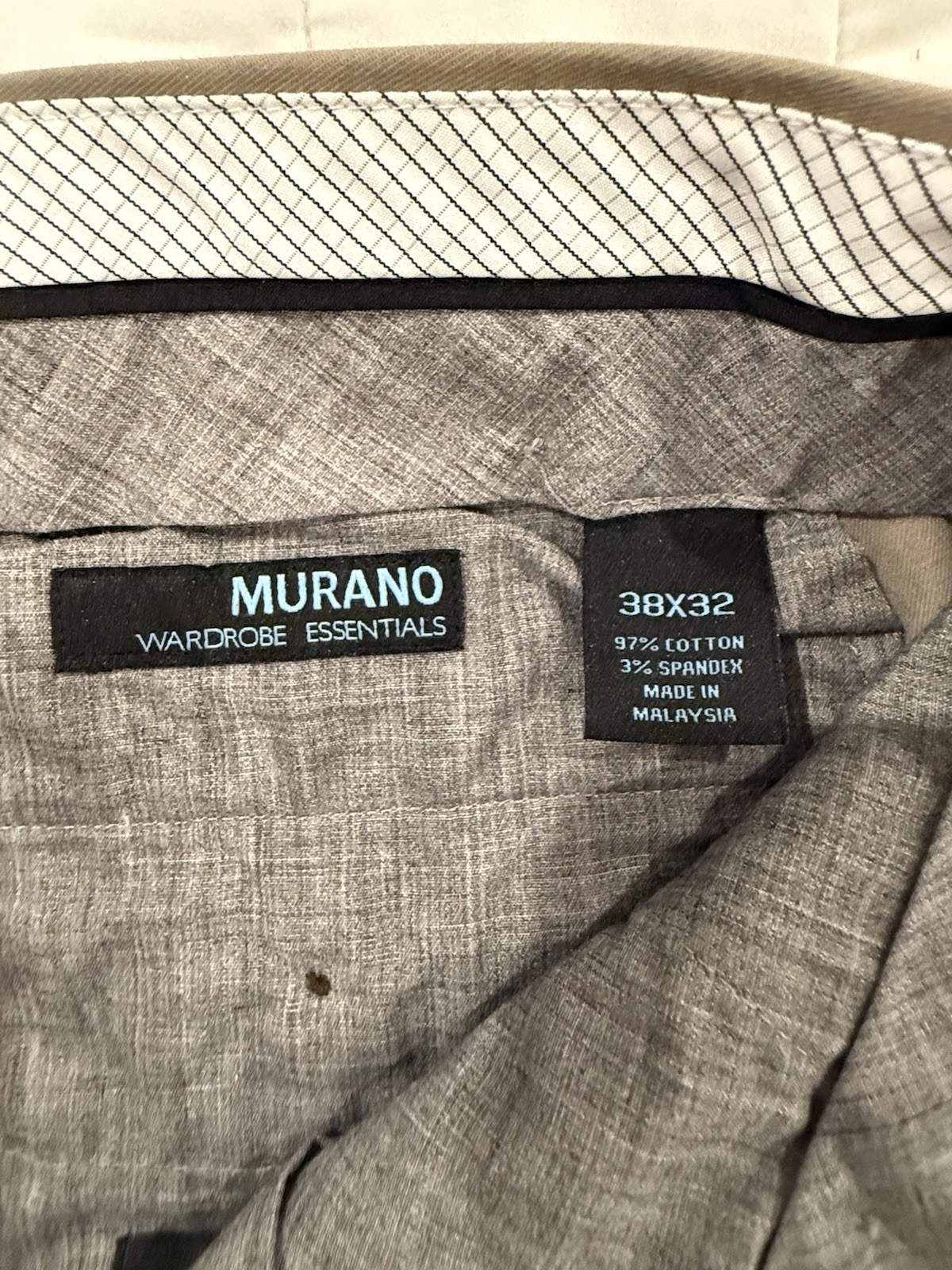 Murano Men’s Beige Twill Stretch Dress Pants Flat Front Straight Leg 38W