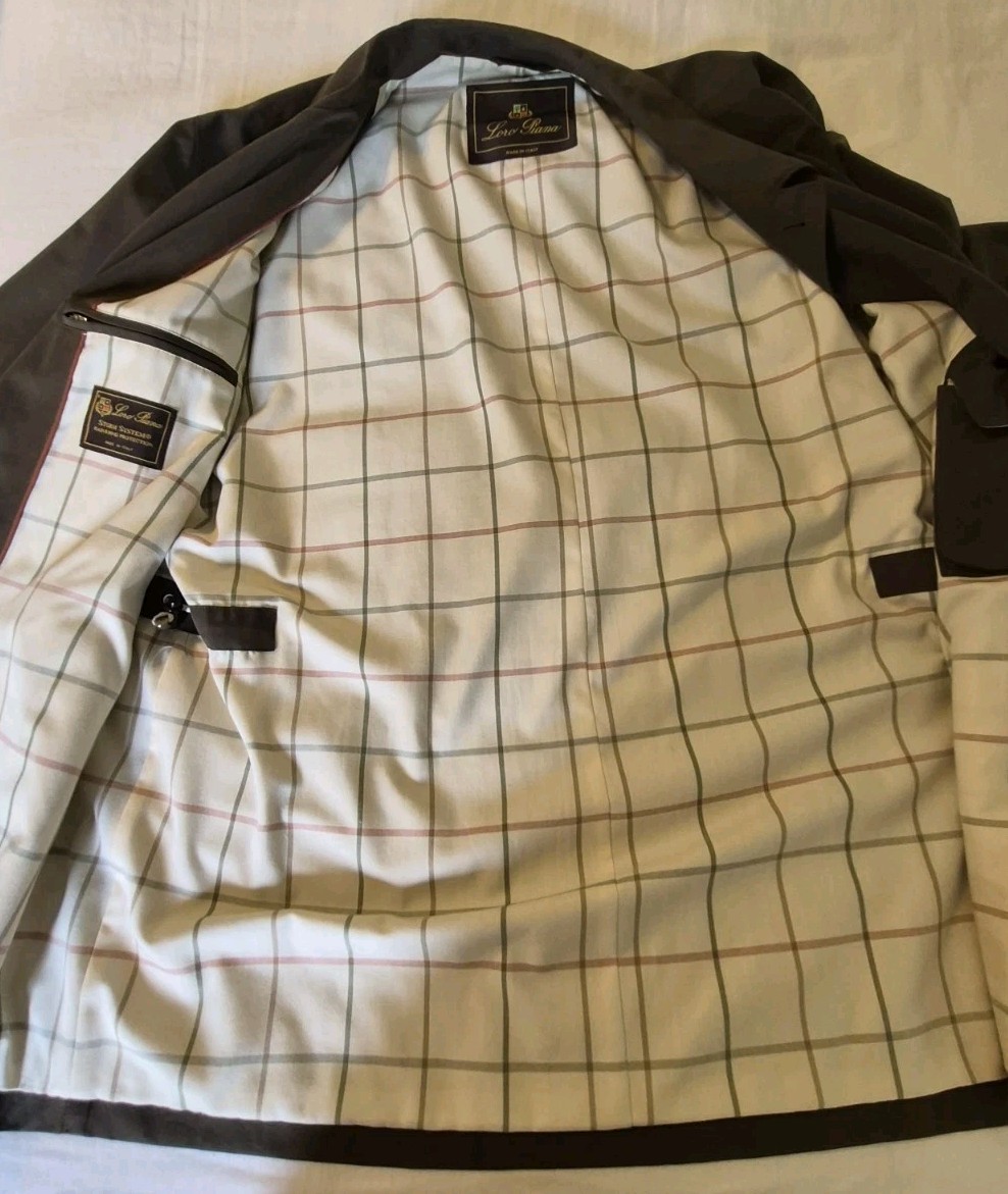 Loro Piana Traveller Storm System Jacket Mens Size XXXL Brown Button Up