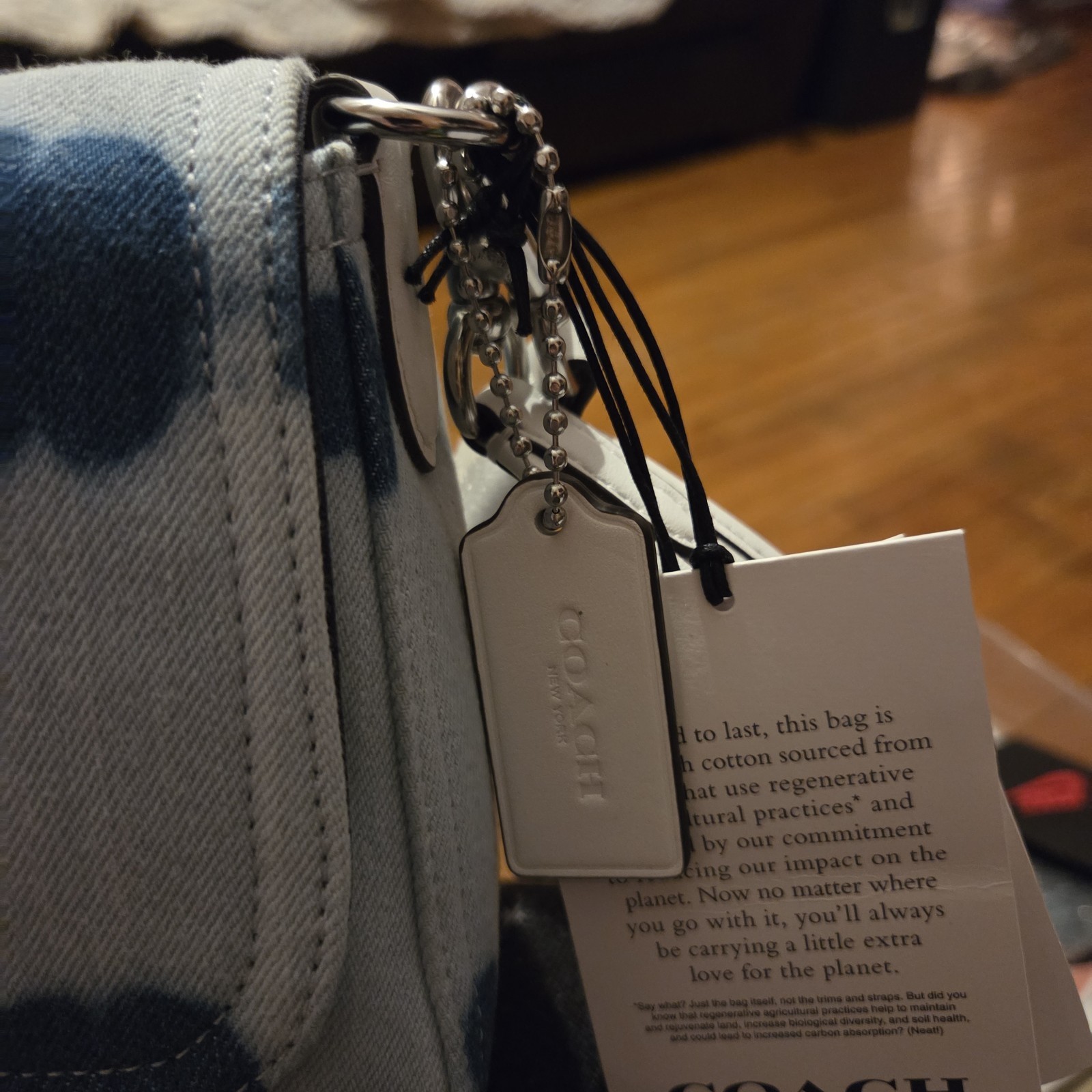 Coach Soft Tabby *RARE* Tie Dye Denim, NWT, Blue/White, Silver Hardware