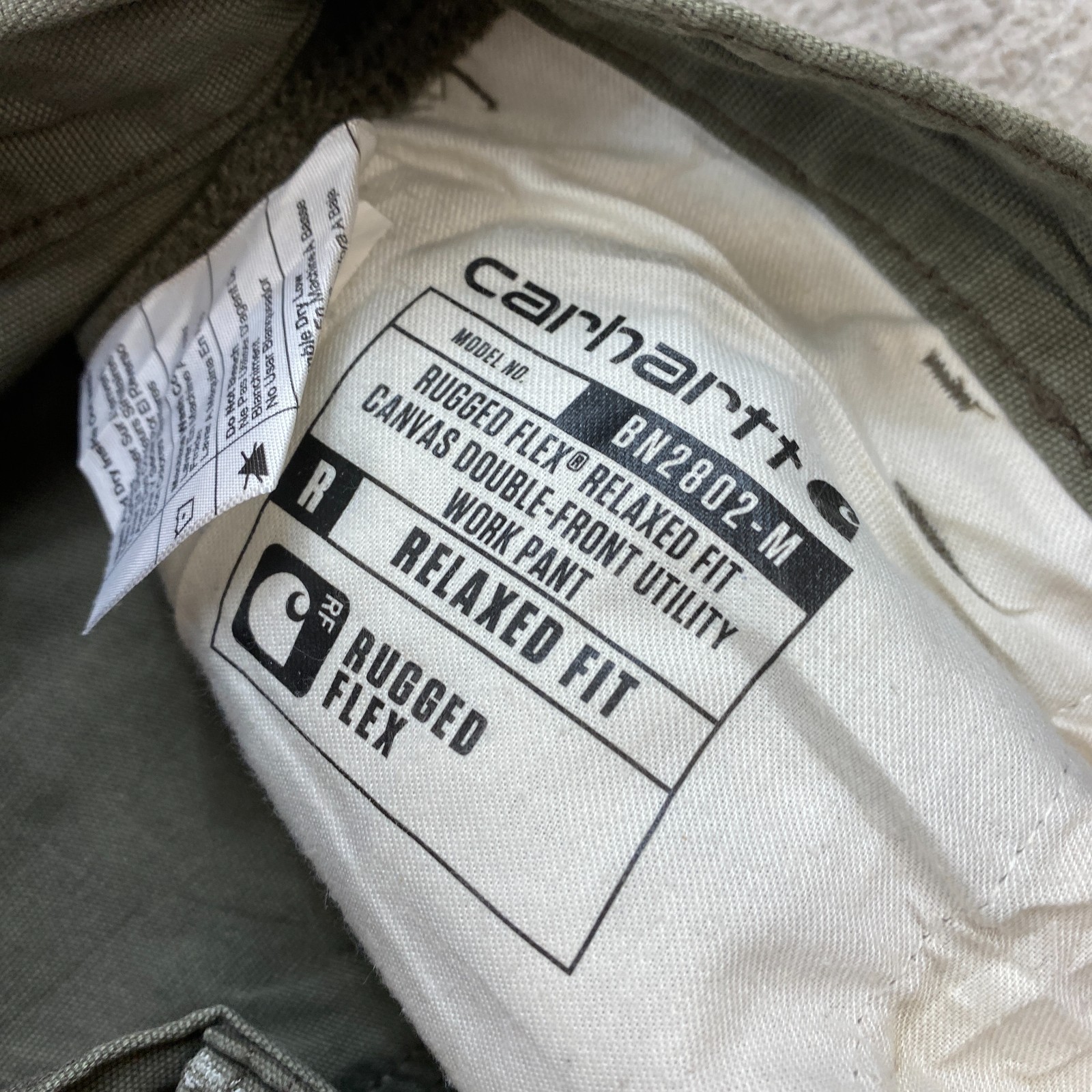 Carhartt 102802 Canvas Double Knee Pants 34 Green Y2K Workwear Rigby Mens 34×30