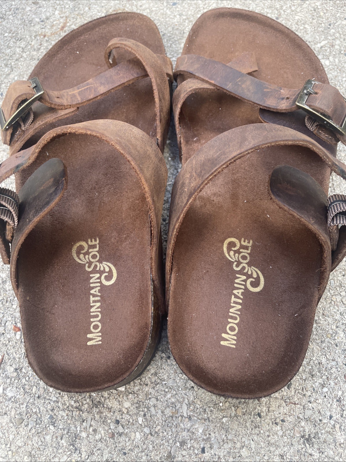 Mountain Sole Brown Leather Sandals Women Size 6