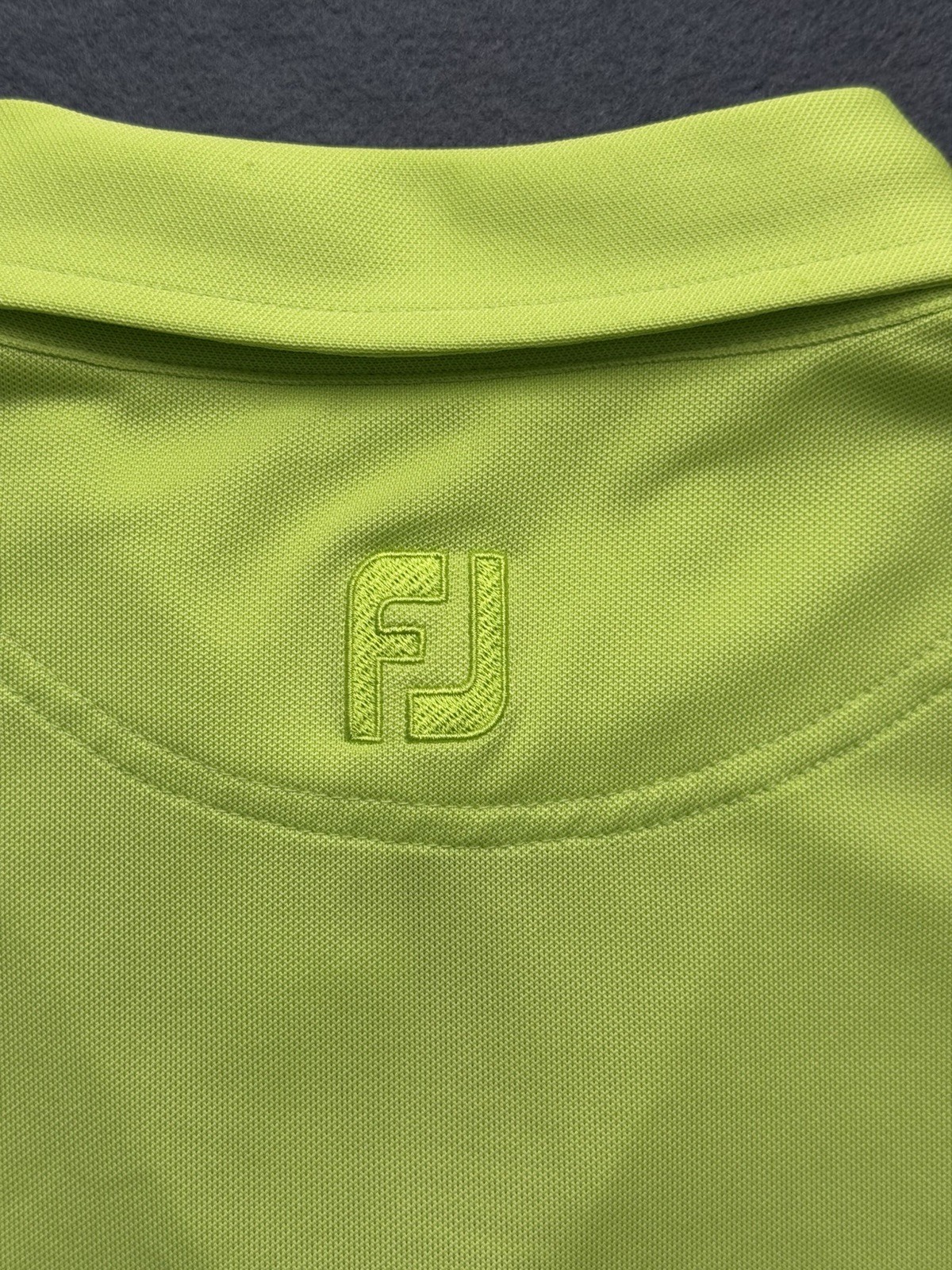 FootJoy FJ Men’s Lime Green Short Sleeve Golf Polo Sz L Performance Bear Lakes