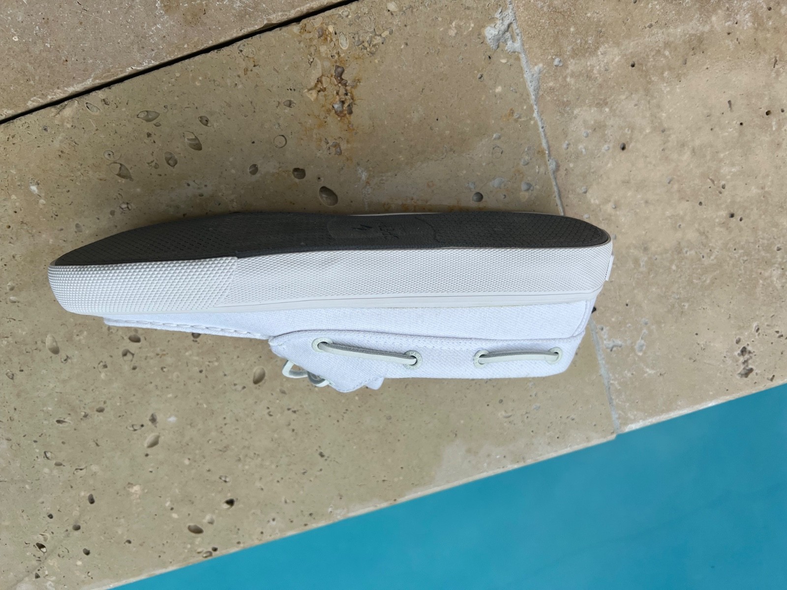 Sperry Mens Bahama Washed Twill Boat Shoe White 8 w