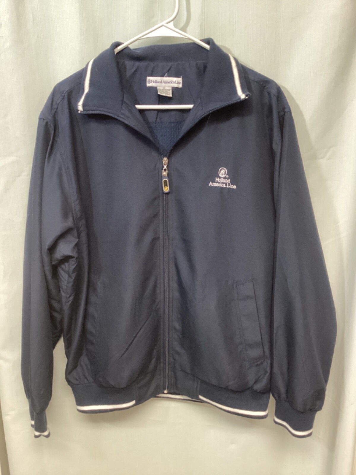 Holland American Line Women’sBlue Medium Polyester Full Zip Lined Windbreaker J2