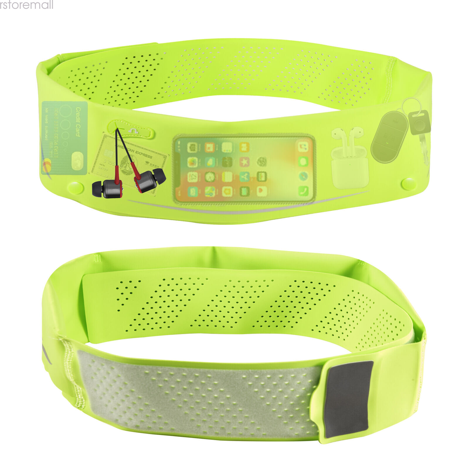 Running Belt, Adjustable Runner Waist Pack with Phone Holder for Fitness Jogging