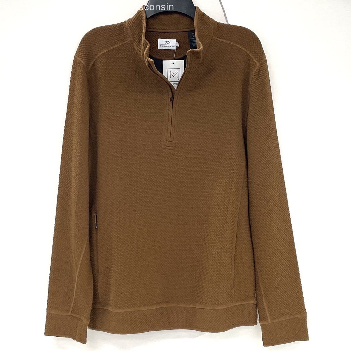 7 Diamonds Camel Brown Restoration Performance Quarter Zip Sweatshirt Men’s Sz M