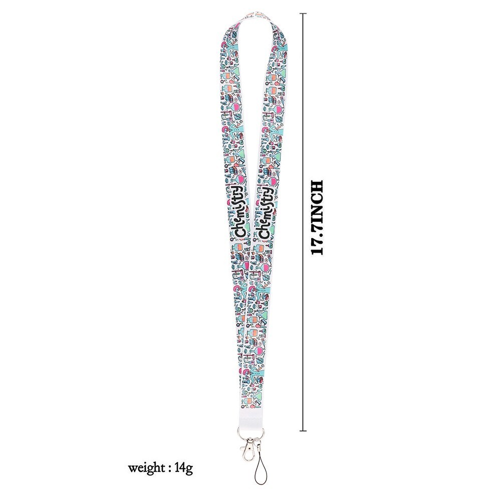 Chemistry Science Lanyard Cute Lab Beaker ID Badge Holder Keychain Strap