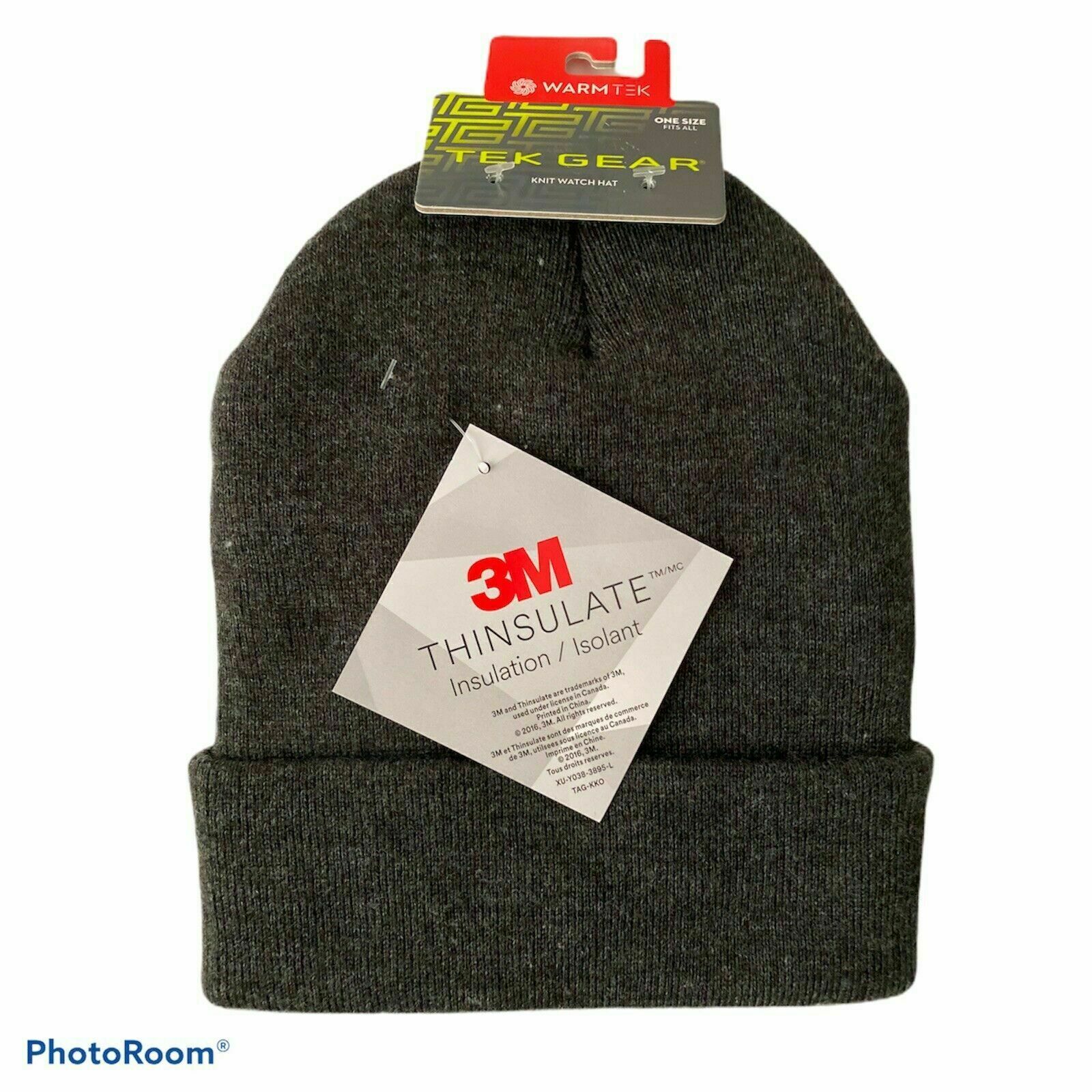 Tek Gear 3M Thinsulate Knit Watch Insulated Hat Beanie black, grey & khaki