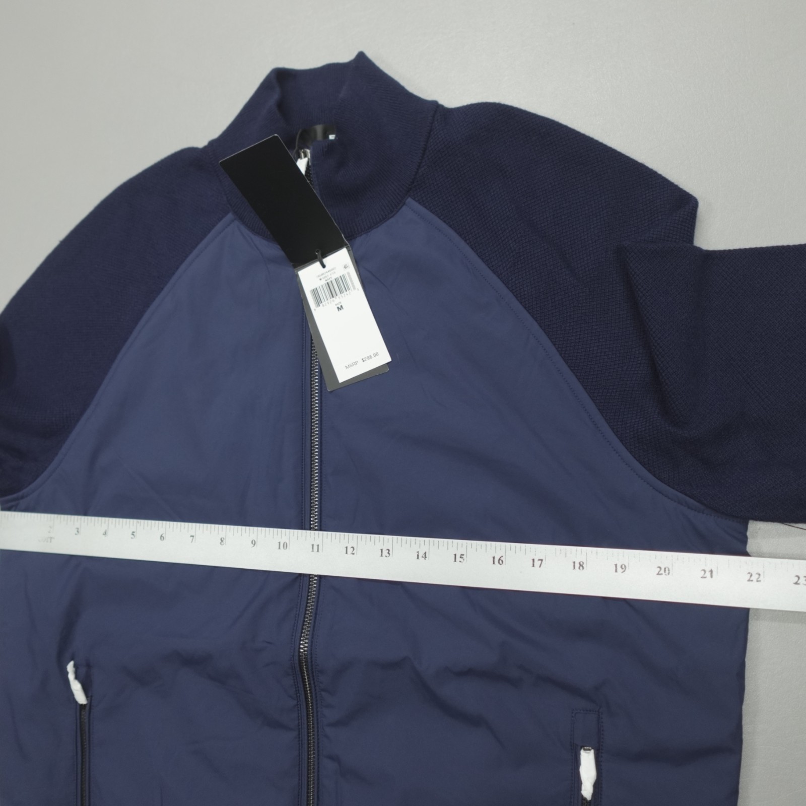 RLX Ralph Lauren Men’s Hybrid Full Zip Sweater Golf Navy Jacket Primaloft $298