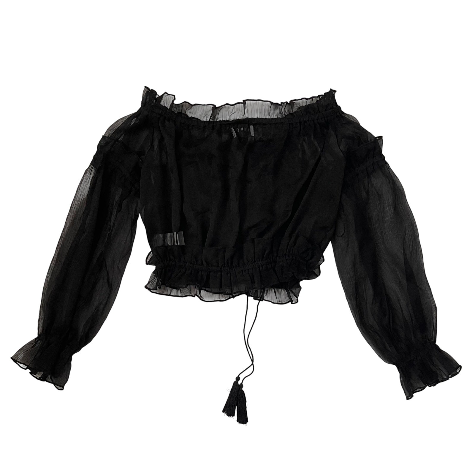 Lioness Stop Motion Sheer Off the Shoulder Top – Black – Size Small