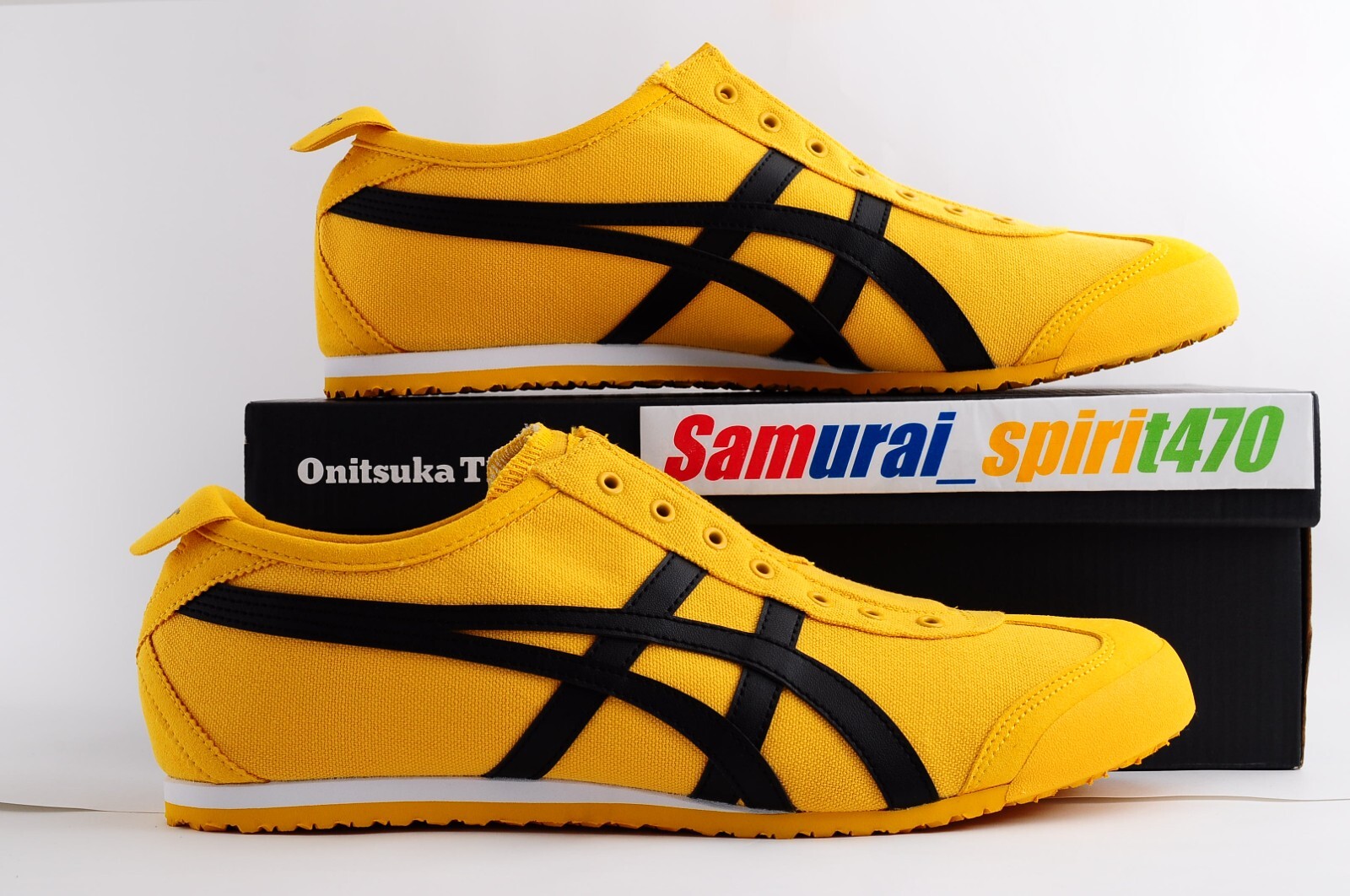 DHL Onitsuka Tiger MEXICO 66 SLIP-ON 1183A746 Unisex US Size 4 -11H YELLOW BLACK