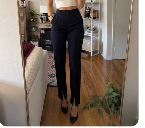 Pure Navy Hugh Waisted Pull On Navy Split Pants Revolve Stretchy