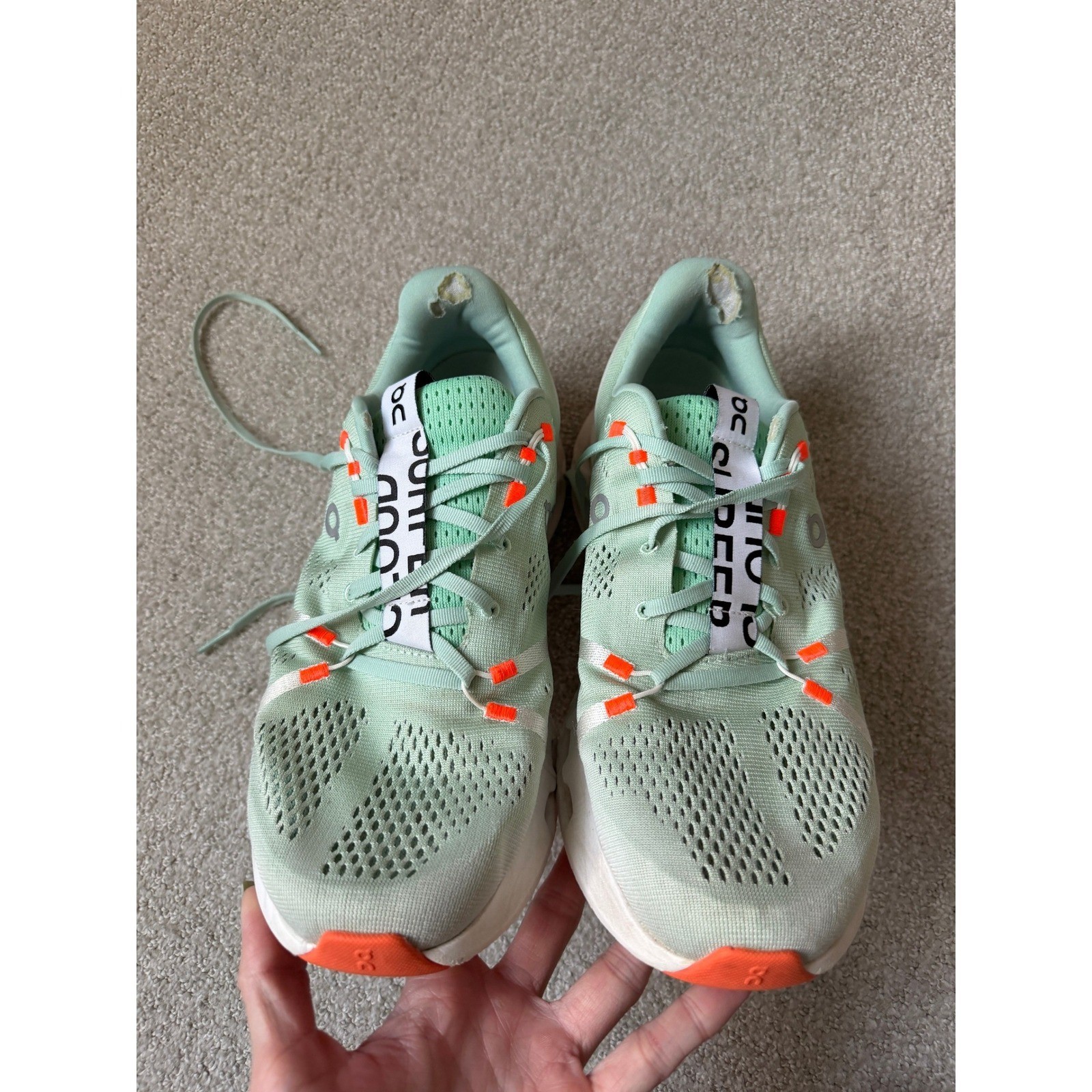On Athletic Cloudsurfer Running Shoes Size 11 Mint Green CloudTec Phase