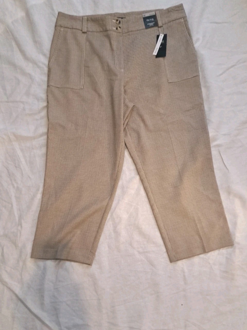 M&S Retro 40s 50’s style Straight High Rise 7/8 check Women’s Trousers UK 20
