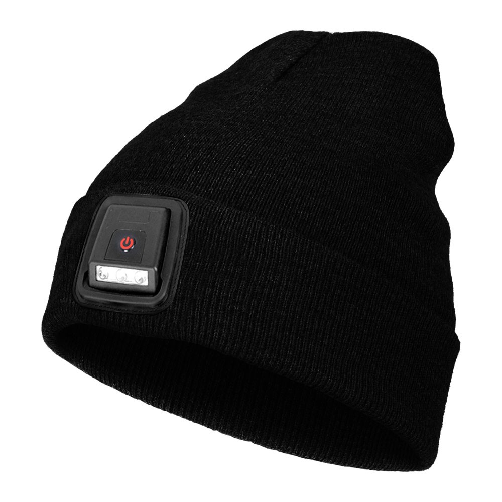 1/2x Unisex LED Beanie Hat with Rechargeable Headlamp Light Winter Warm Knit Cap