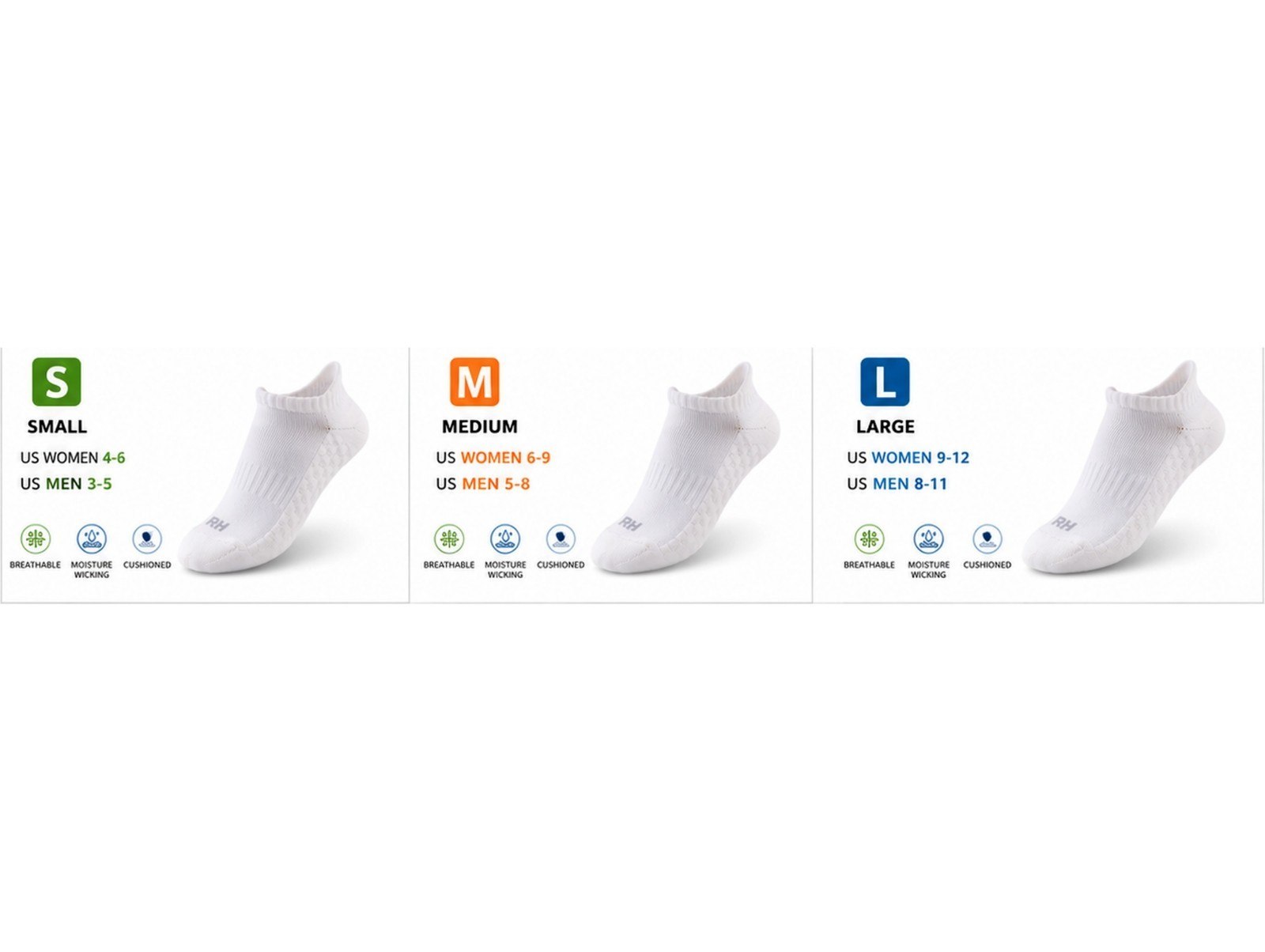 6pc Women Athletic Ankle Socks Cushioned Sports Running Gym Tennis Low Cut Socks