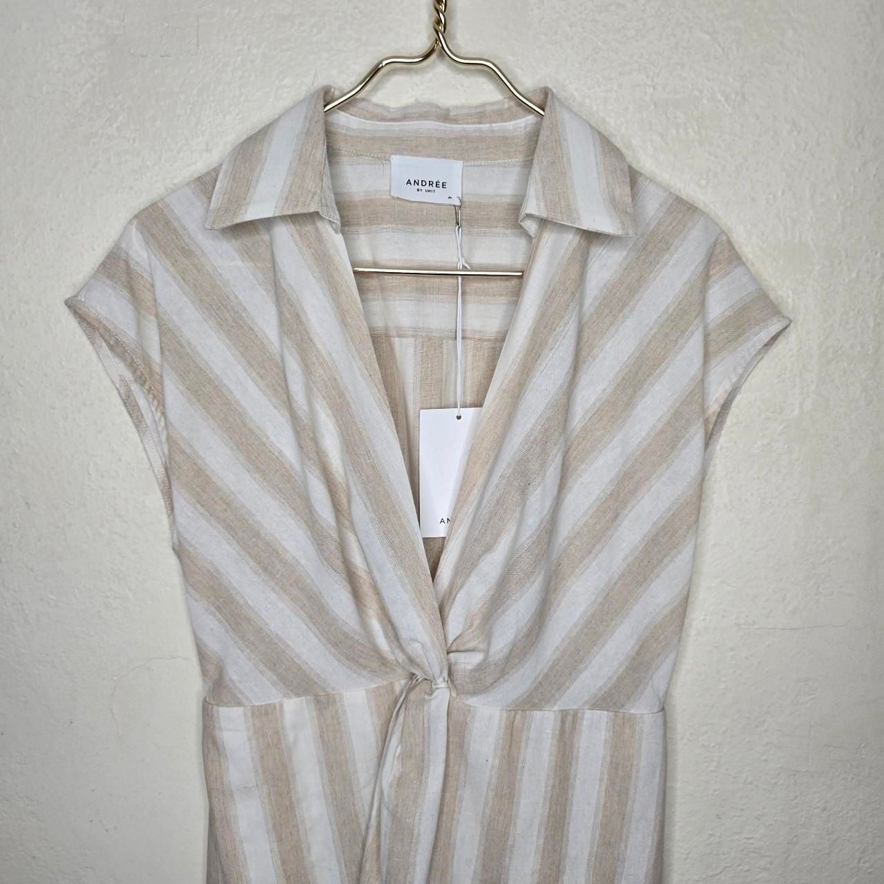 Andrée By Unit Striped Knot Front Collared Dress