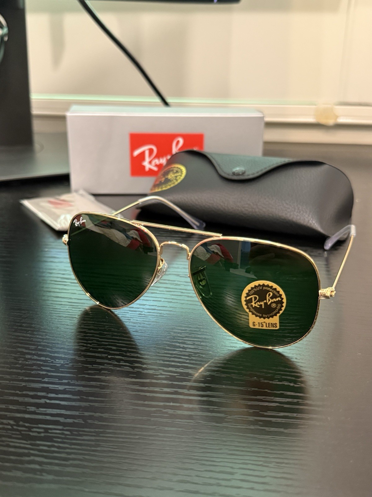 Ray ban Aviators Dark Green Sunglasses