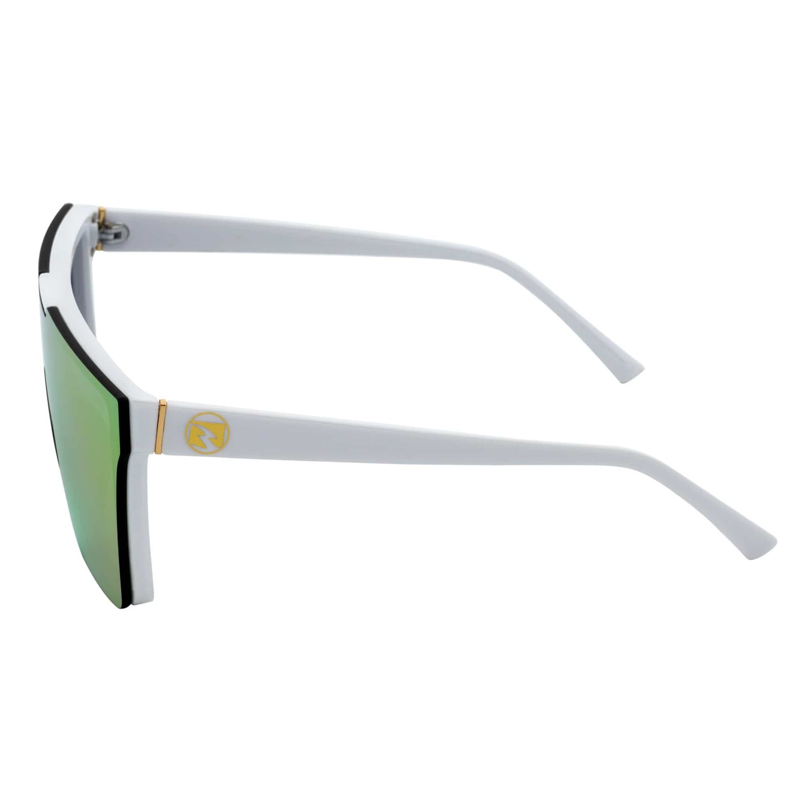 ELECTRIC – Large Rimless Rectangle Shield Sunglasses White Pink Mirror