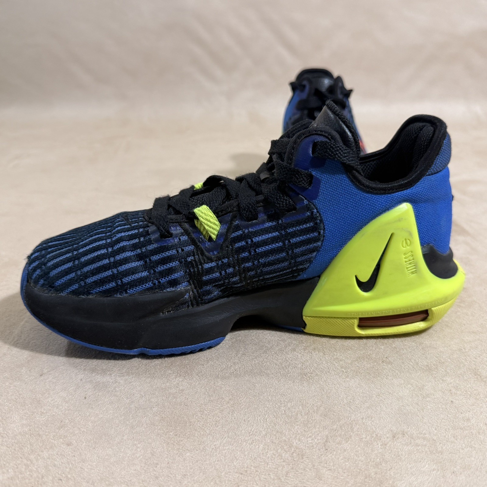 Nike Lebron 6 Witness Blue Black Neon DD0423-405 GS 5.5Y Basketball Shoes