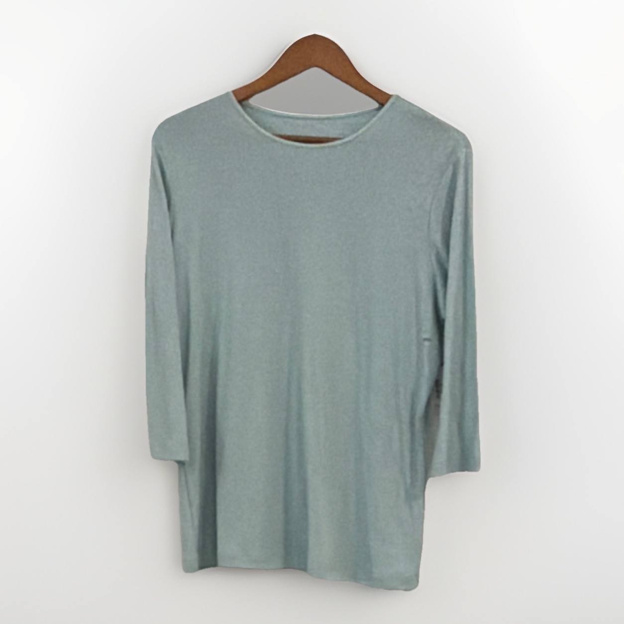 NWT Christopher & Banks Sea foam Knit 3/4 Sleeve Blouse Petite XL Cotton Blend