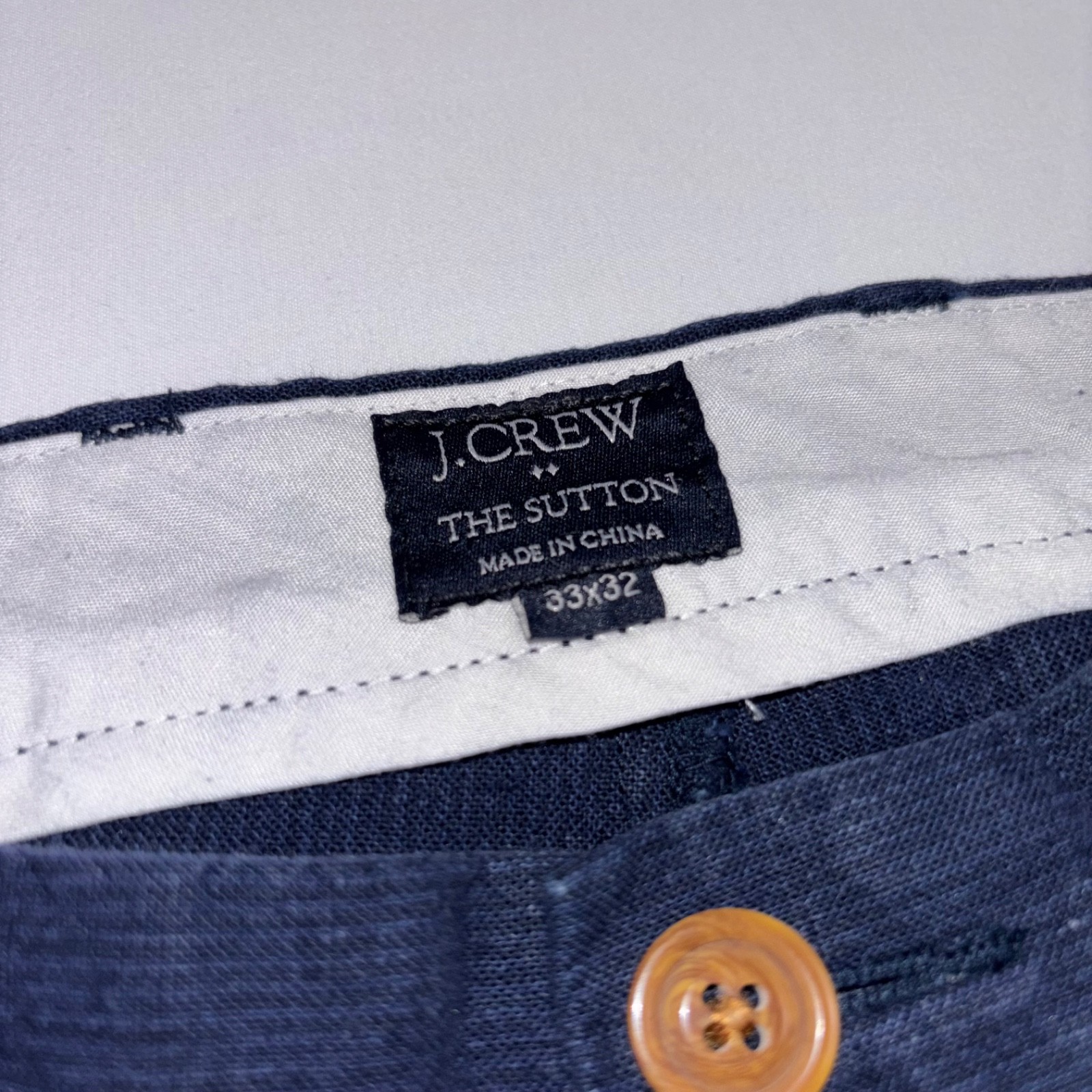 J.Crew The Sutton Chino Pants Men’s 33×32 Navy Blue Casual Trousers