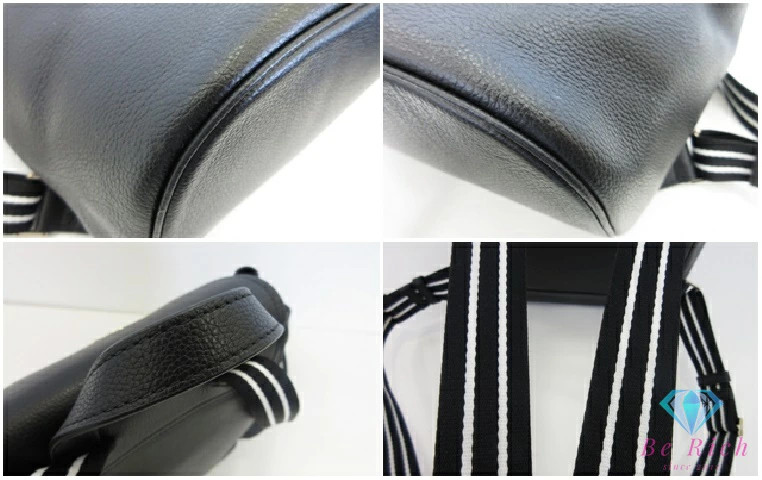 Kate Spade Rosy medium flap backpack black pebble leather logo shoulder bag Used