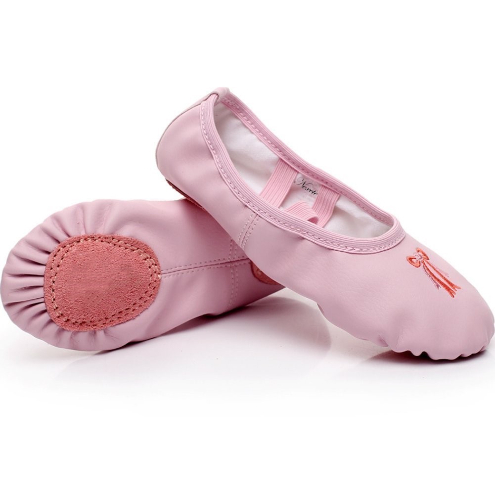 PU Leather Ballet Shoes Slippers Split Sole Flats For Toddler Girl Boy Kid