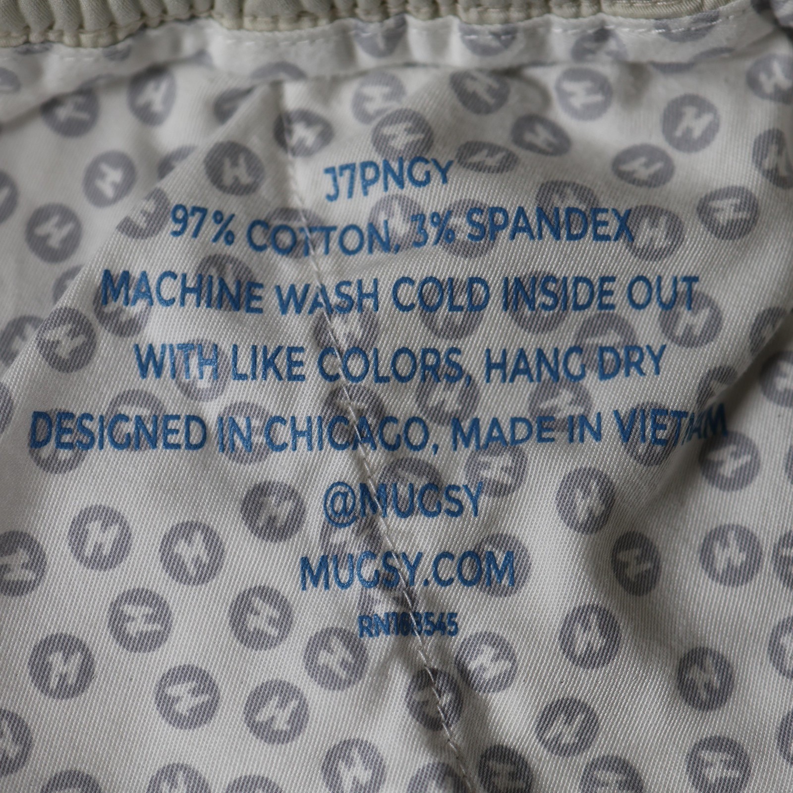 Mugsy Stones Pants Mens 30×27 Medium Beige Stretch Chino Preppy Casual Elastic