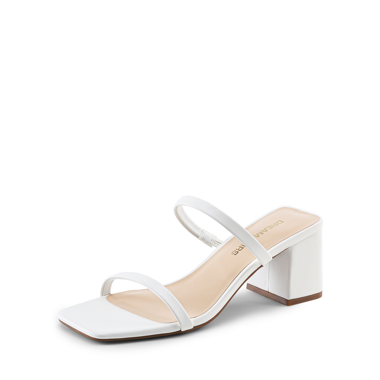 Women Heeled Sandal Low Square Open Toe Block Chunky Heels Party Slides Mules
