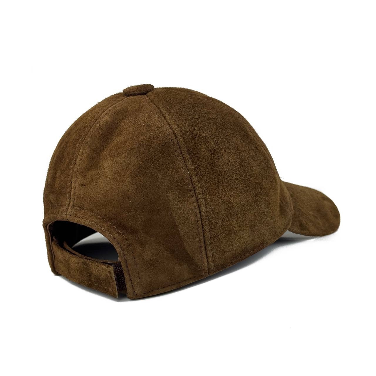 Real Suede Leather Baseball Cap for Men – Handmade Premium Quality Brown