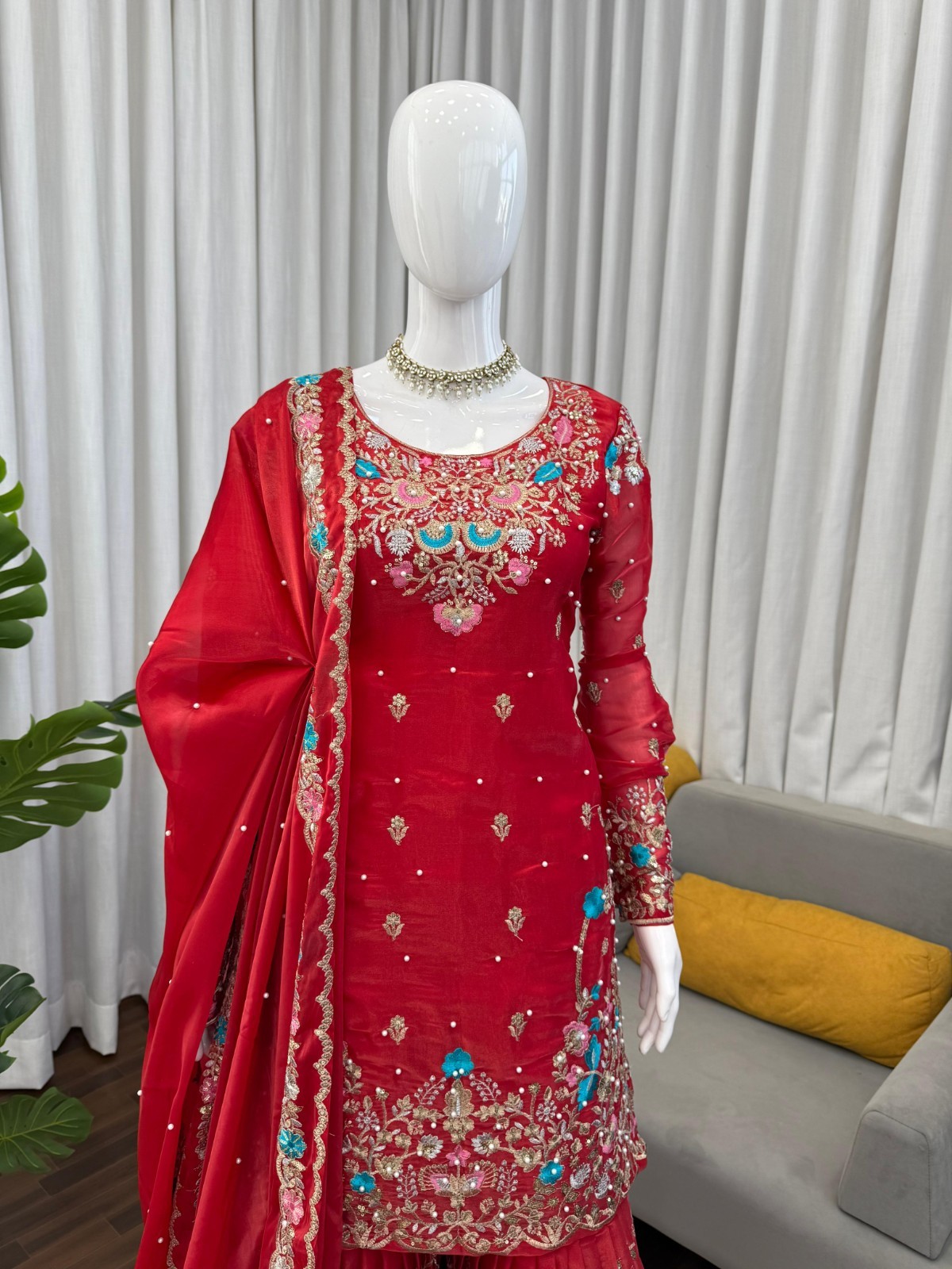 SALWAR KAMEEZ PAKISTANI INDIAN WEDDING PARTY WEAR DRESS BOLLYWOOD SUIT SHARARA