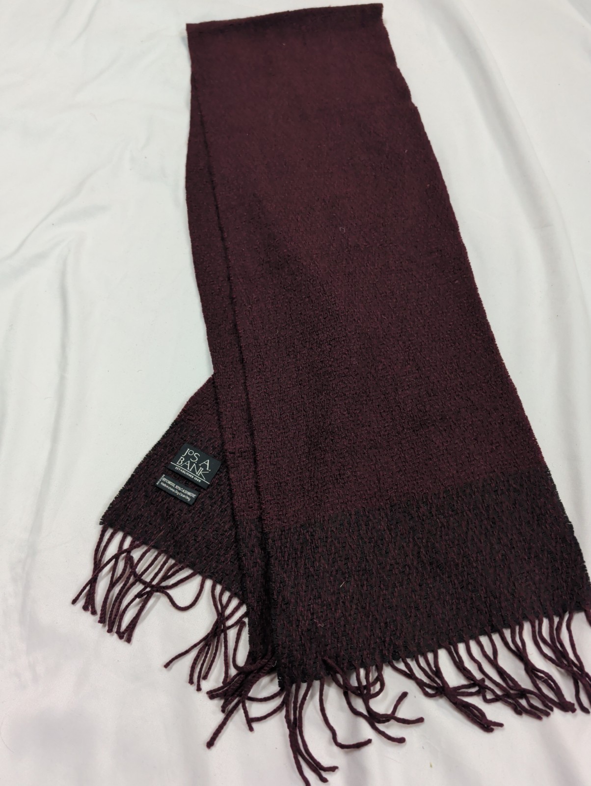 JoS A bank Maroon Scarf 90% Wool 10% Cashmere