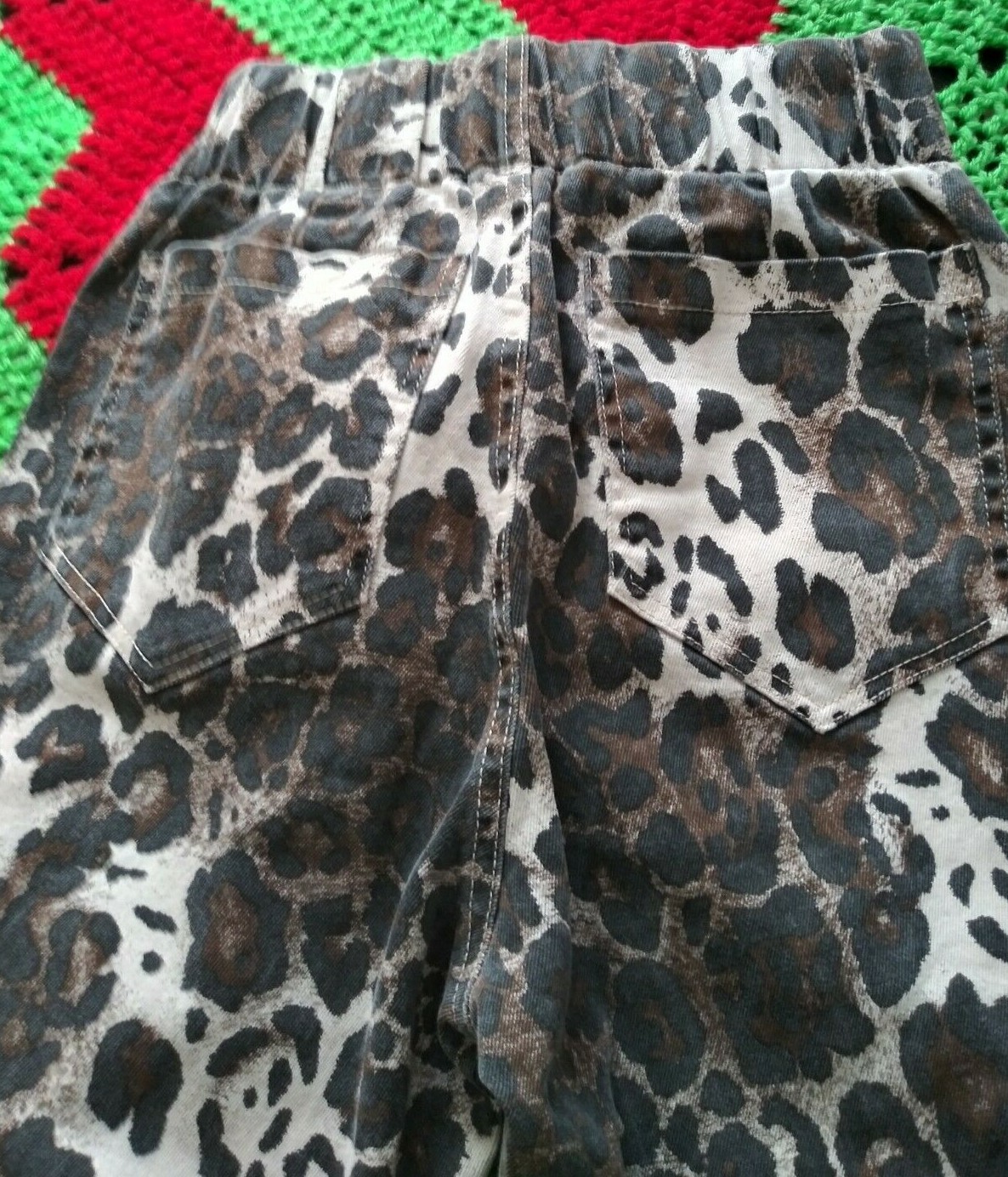 Womens L&B Leopard Print Flare Strecth Pants Size S (24X34)