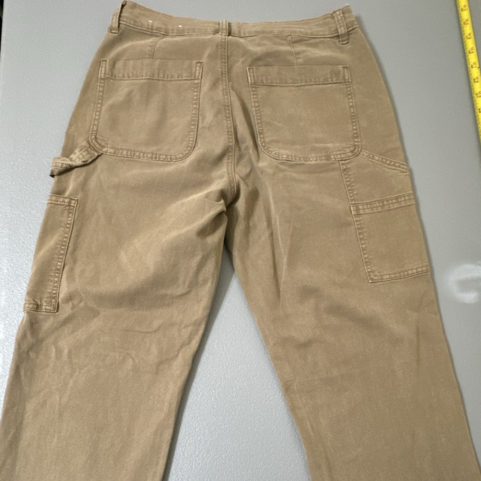 American Eagle Women’s High-Rise Straight Carpenter Pants Beige Stretch sz 6