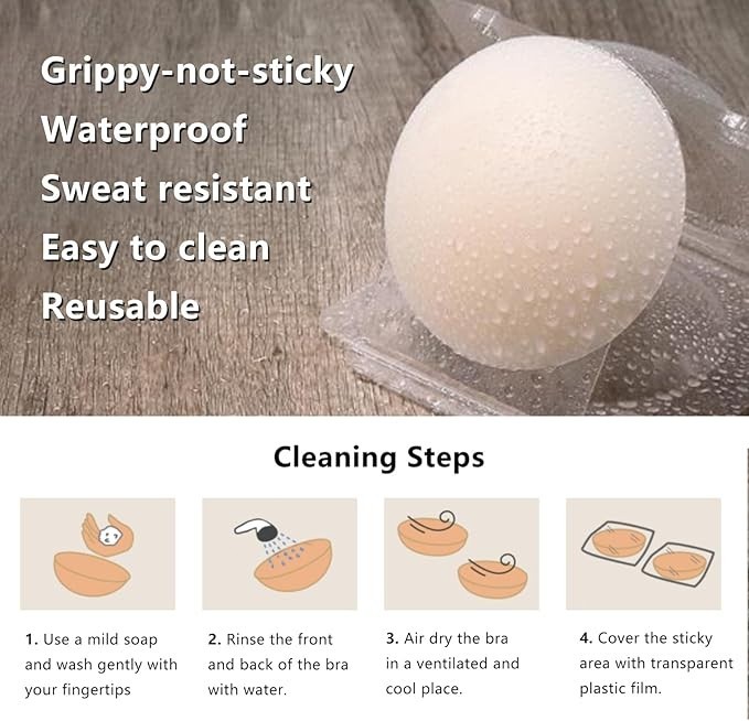 Nipple Cover Silicone Bra Sticky Inserts For Bra demi-cup styled clothing