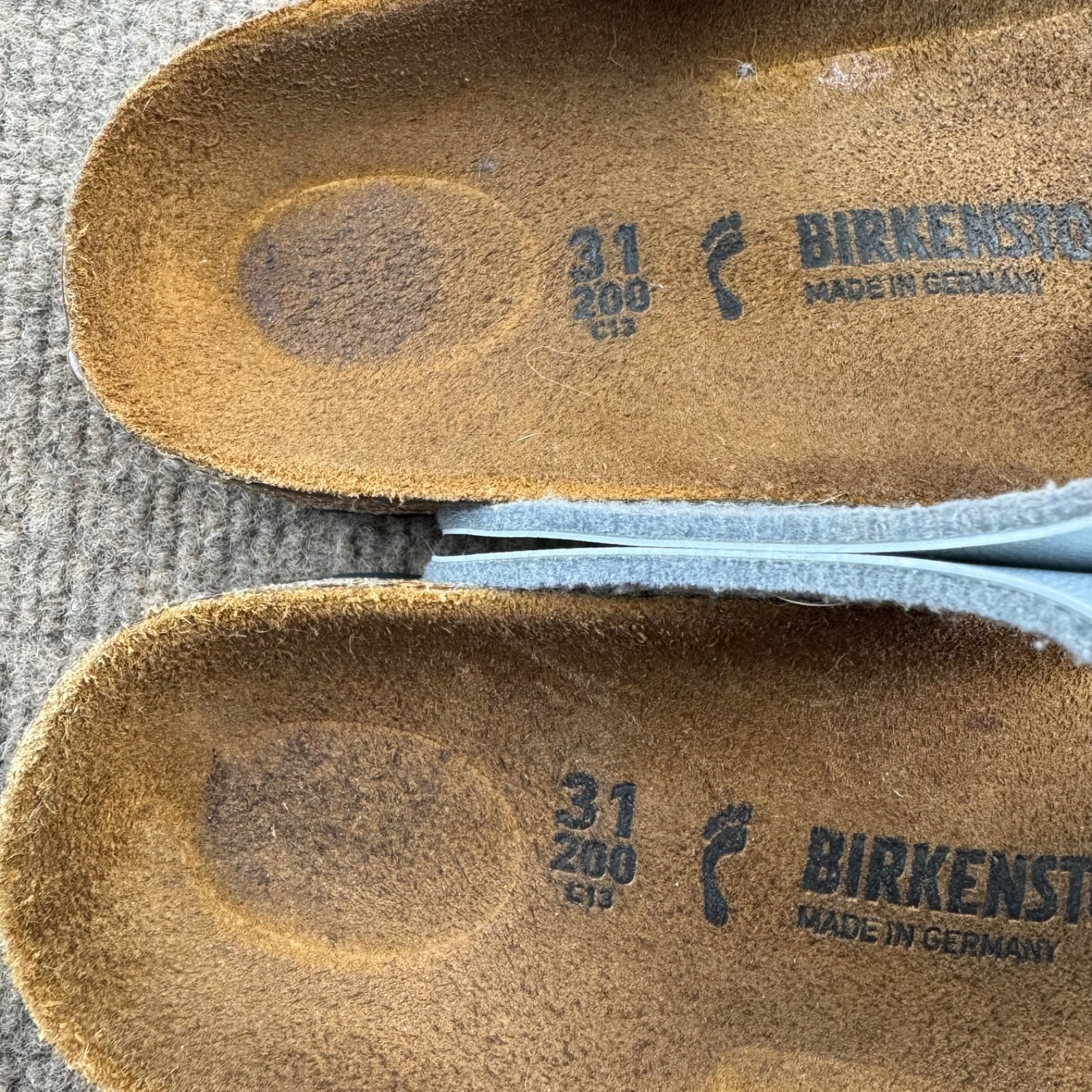 BIRKENSTOCK Gizeh Metallic Silver Sandals 200 C13 Kids 31/US 13-13.5