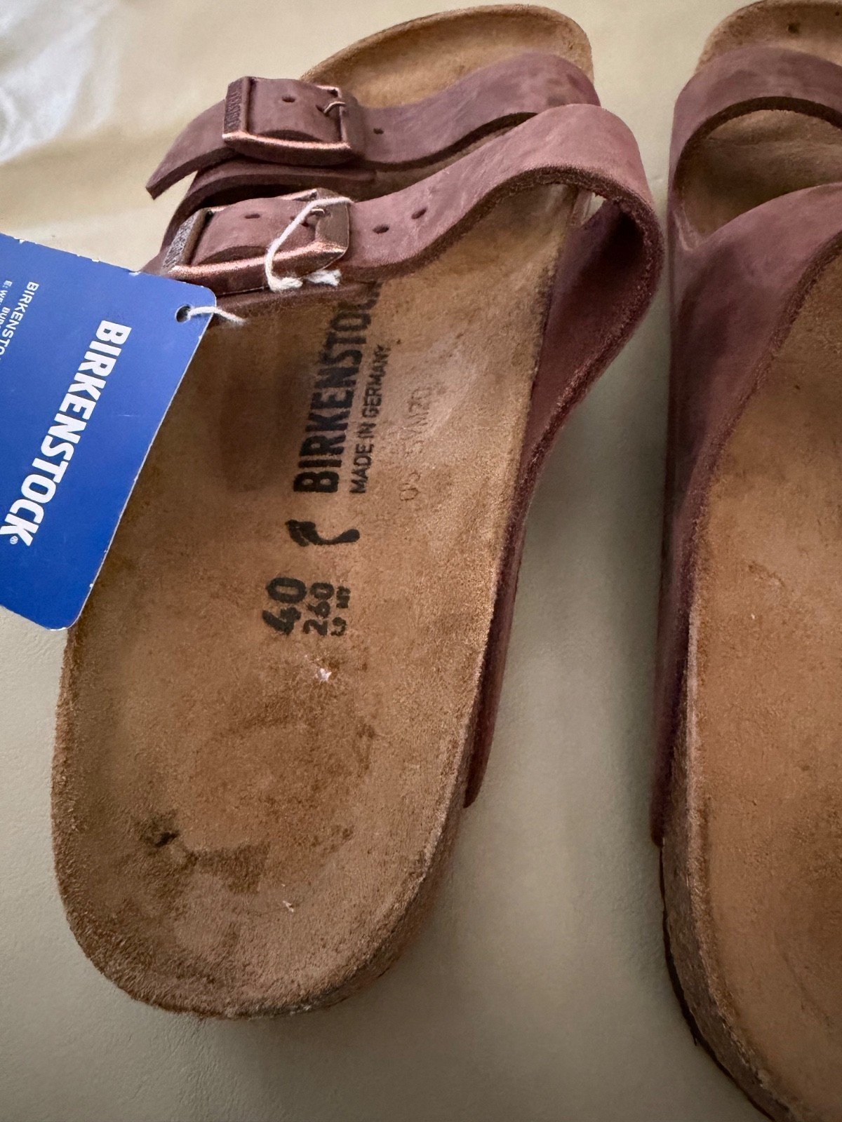 Birkenstock Arizona Classic Unisex Flat Leather Sandal Mocha (W9/M7) New
