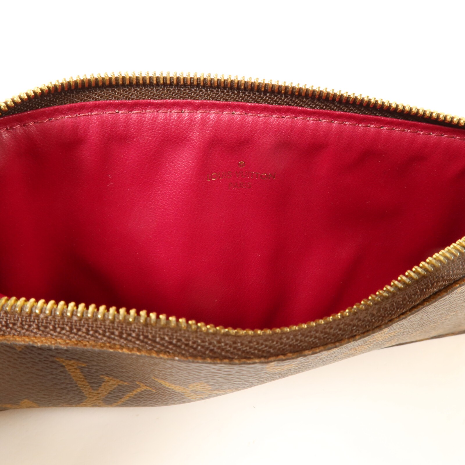 LOUIS VUITTON LV GHW Pochette Felicie Chain Shoulder M61276 Monogram Brown/Red