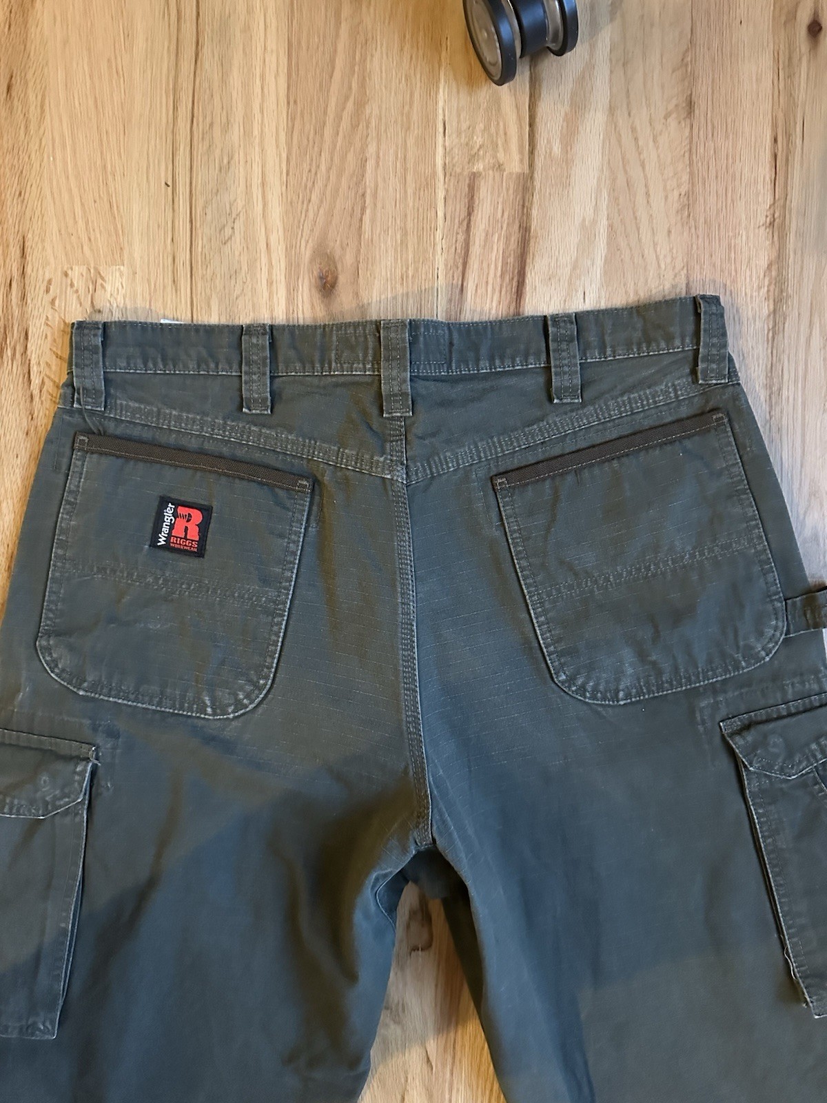 Wrangler Riggs Workwear Mens Ripstop Cargo Pants Olive Green 36×34 Work Utility