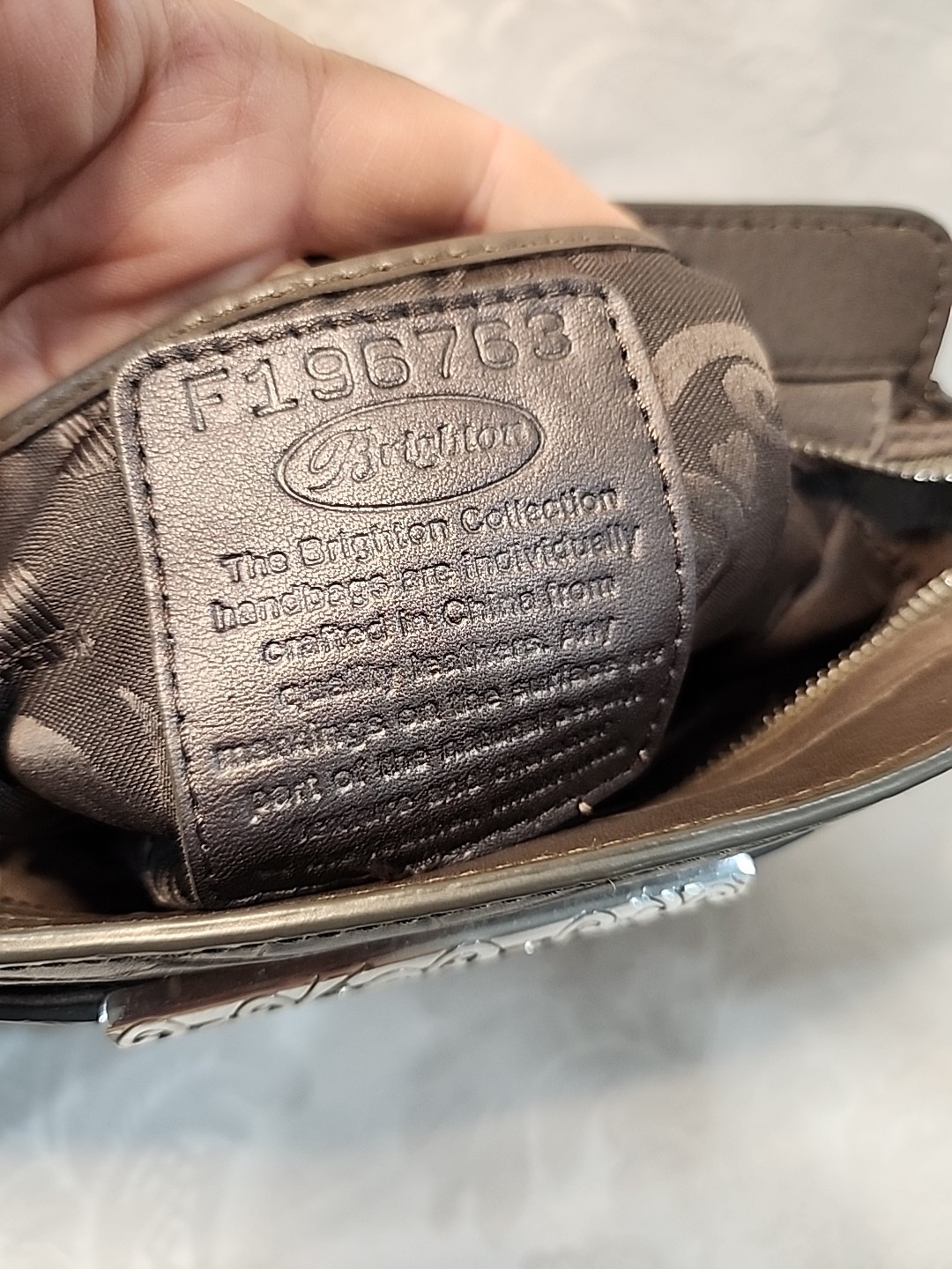 VTG-Brighton Crocodile Print Leather Purse-Has LG Pocket In Front & Back 9 x 7”h