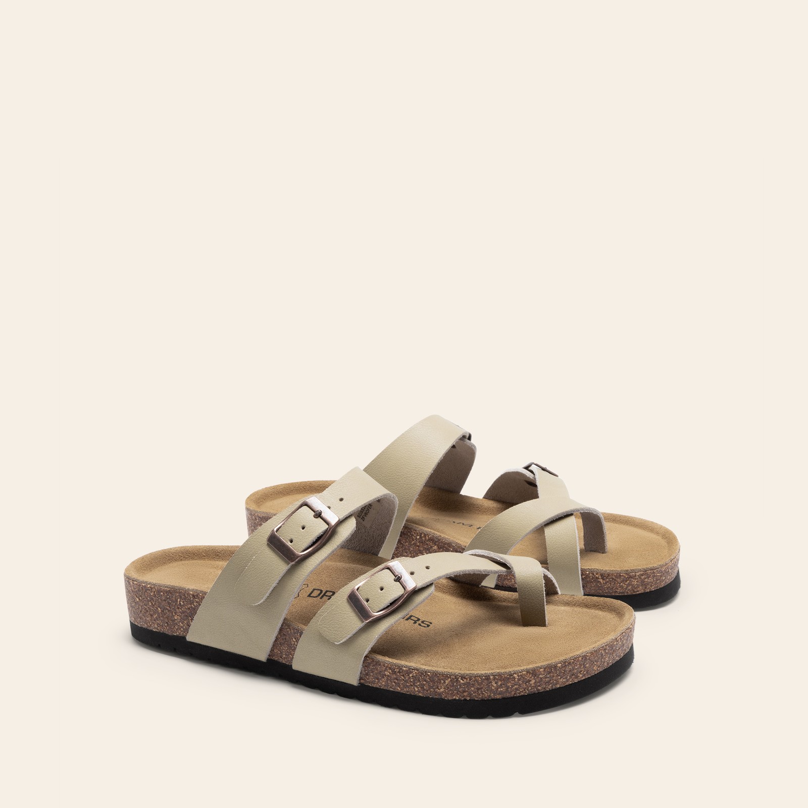 Women Cork Sole Slide Sandals All Day Comfort Slip On Beach Walking Flat Sandals
