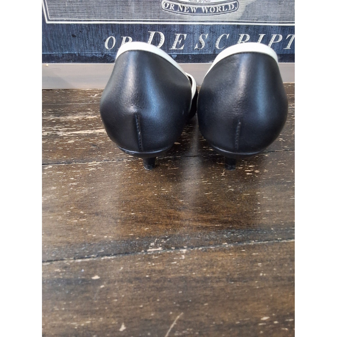 AMPM Black and White Pointed D’Orsay Flats
