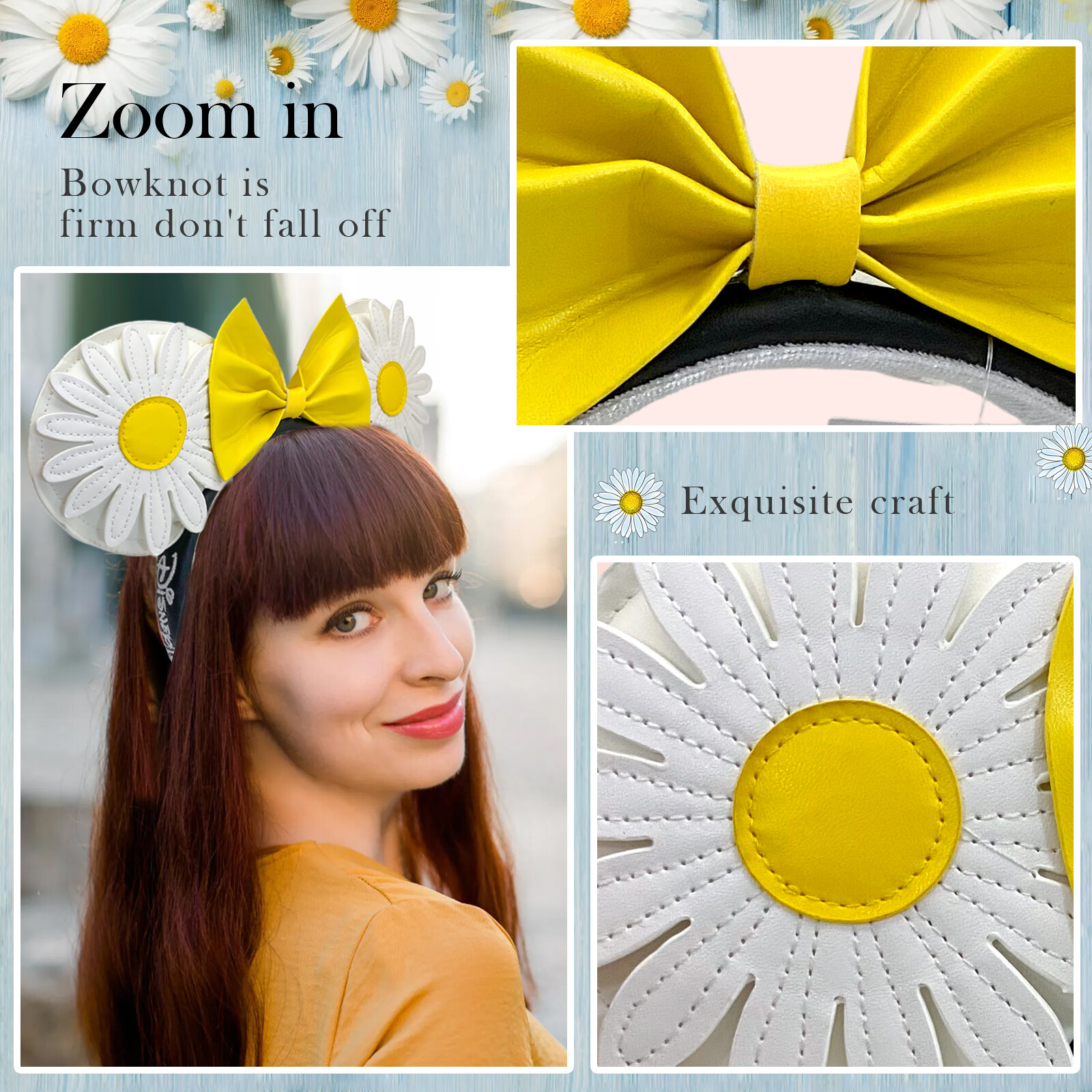 Minnie Ears Headband Daisy Chrysanthemum Disney-Park’s Loungefly White NWT US